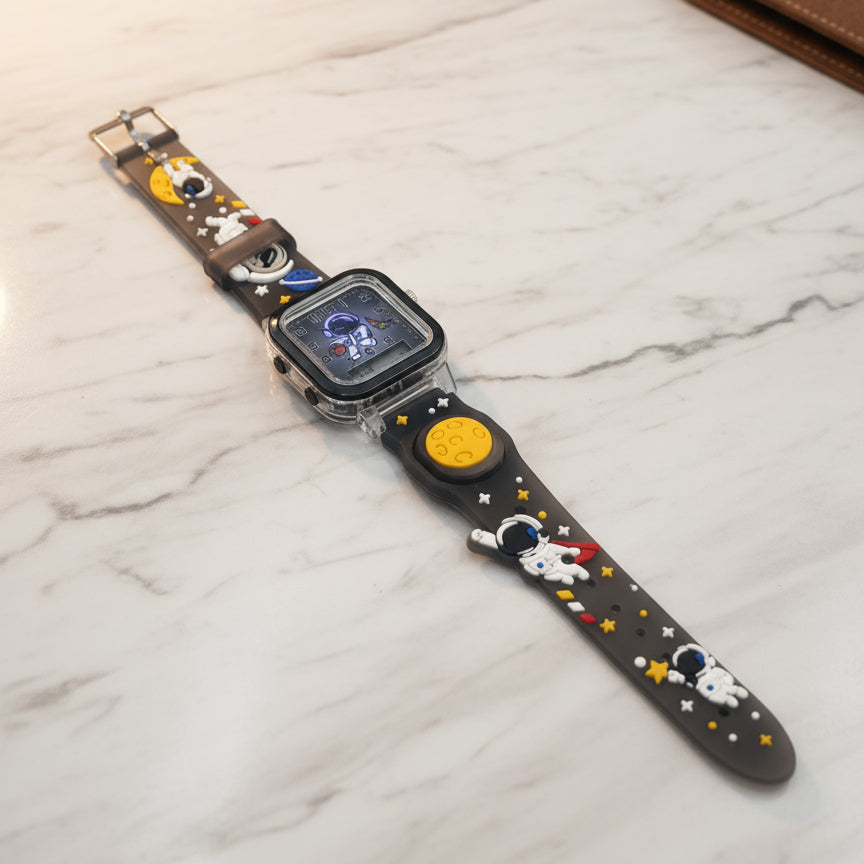 ساعة إضاءة للأطفال - ساعة يد ملونة بإضاءة LED للبنين والبنات