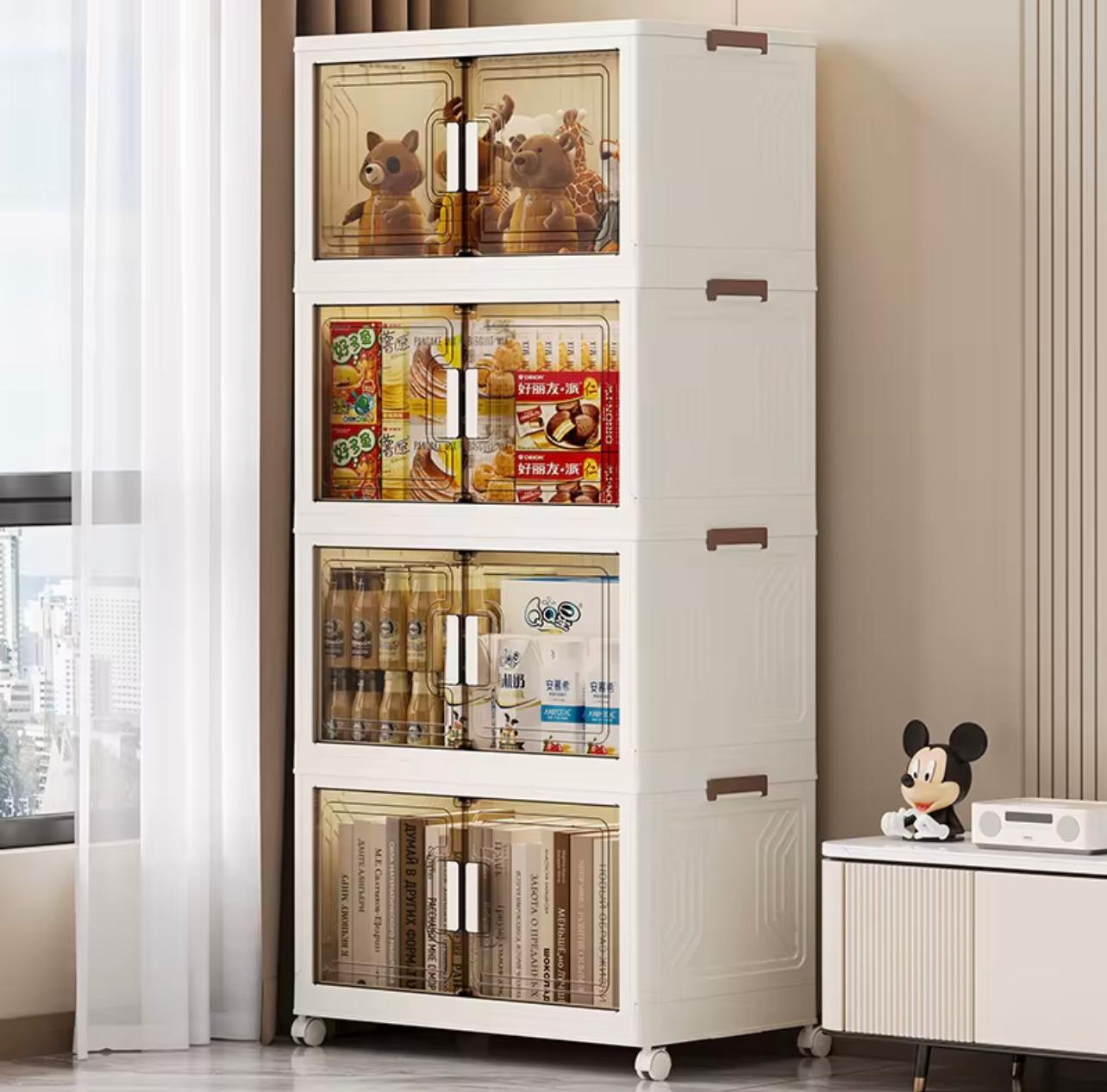 خزانة تخزين خفيفة فاخرة 3 قابلة للطي – منظم موفر للمساحة