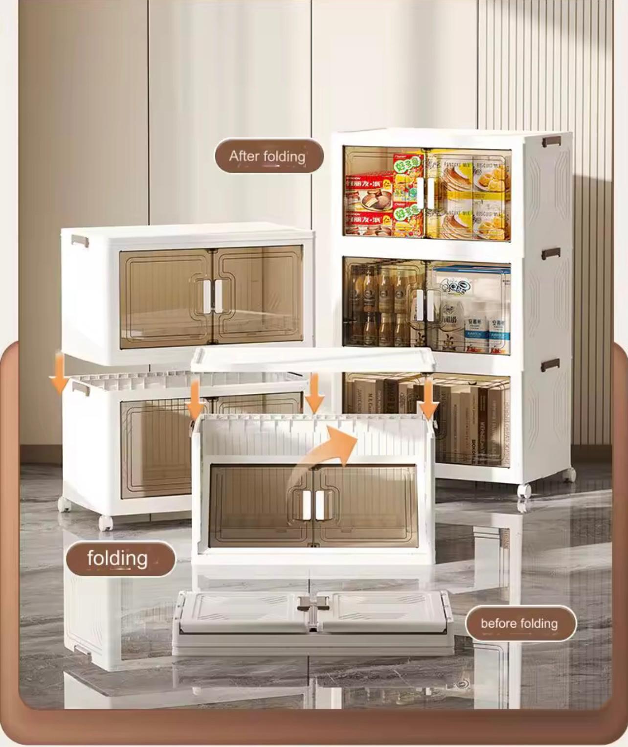 خزانة تخزين خفيفة فاخرة 3 قابلة للطي – منظم موفر للمساحة