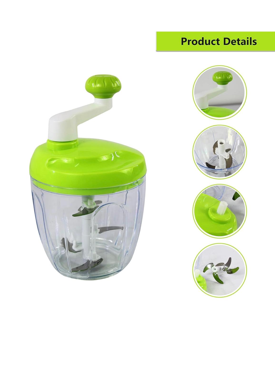 مفرمة يدوية بسيطة بالضغط اليدوي - شفرة من الفولاذ المقاوم للصدأ، قطاعة خضروات سريعة وسريعة