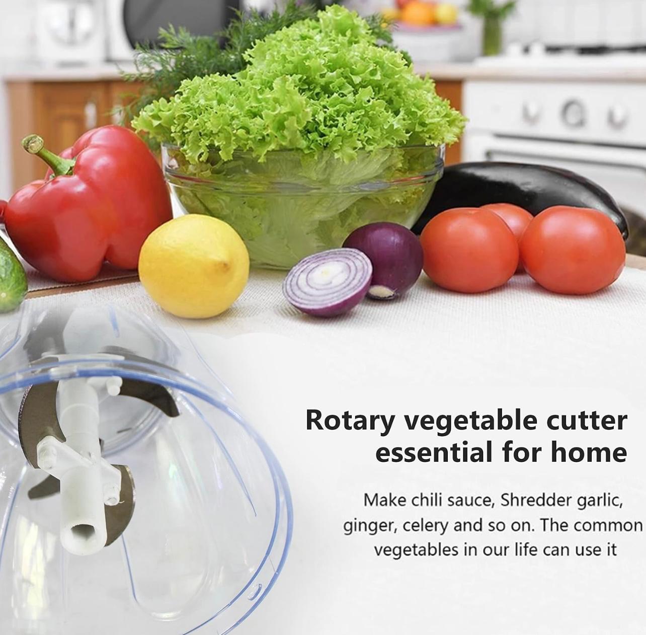 مفرمة يدوية بسيطة بالضغط اليدوي - شفرة من الفولاذ المقاوم للصدأ، قطاعة خضروات سريعة وسريعة