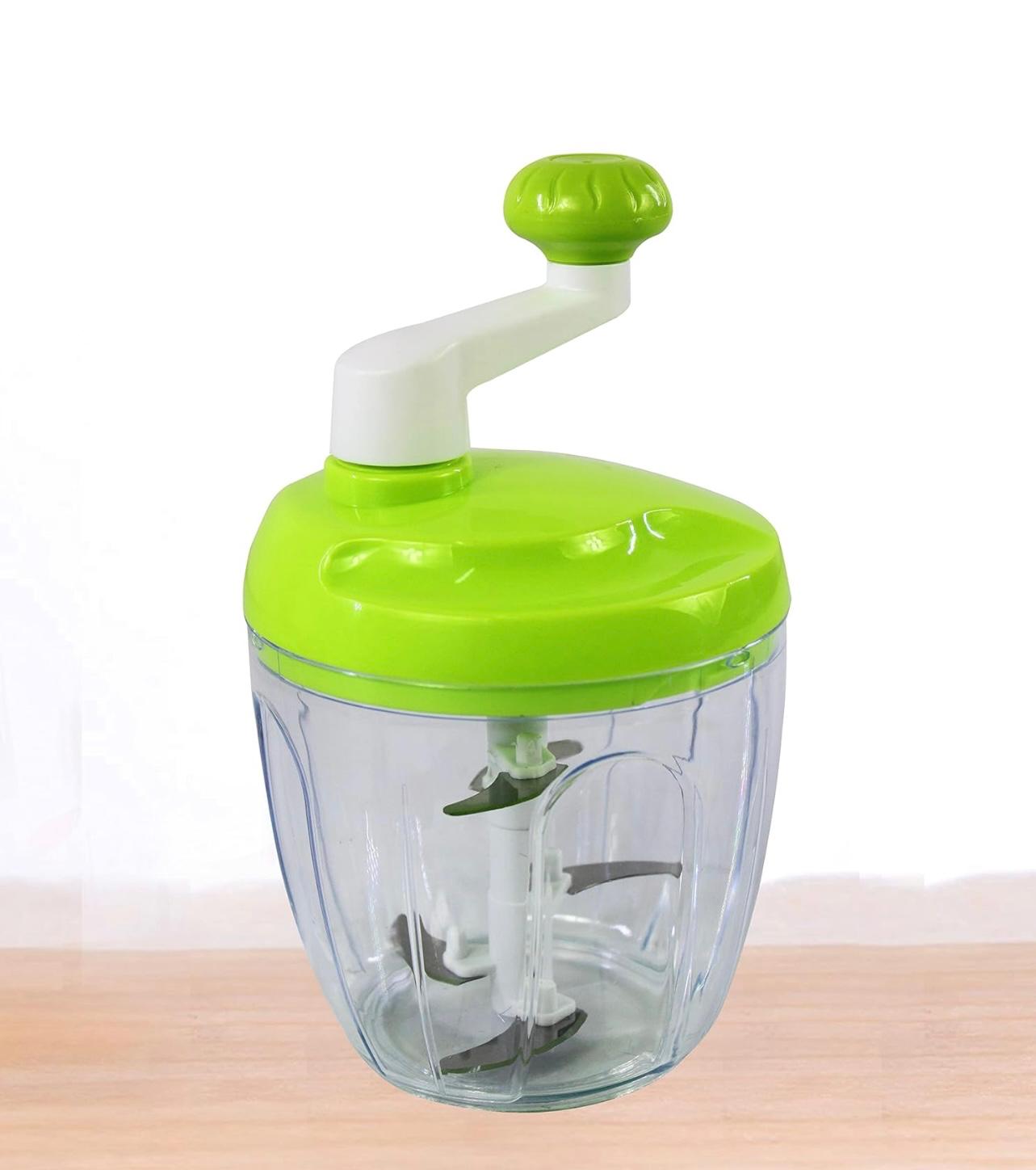 مفرمة يدوية بسيطة بالضغط اليدوي - شفرة من الفولاذ المقاوم للصدأ، قطاعة خضروات سريعة وسريعة