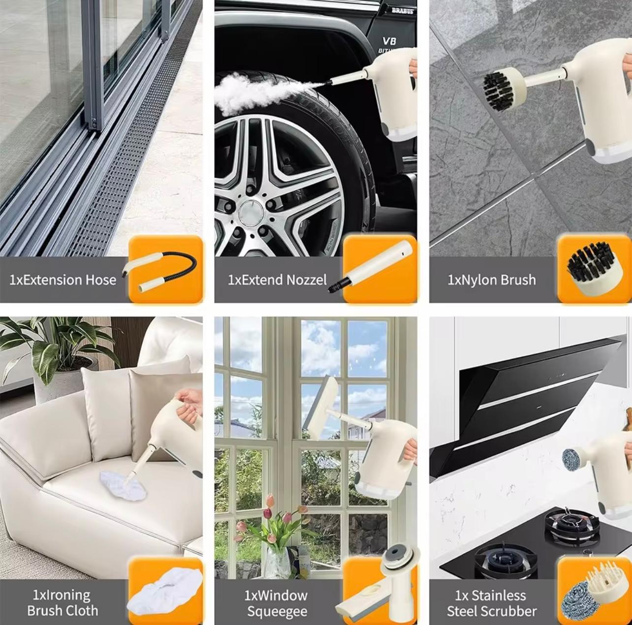 High-Power Handheld Steam Cleaner – Multi-Surface Steamer for Home, Car & Furniture