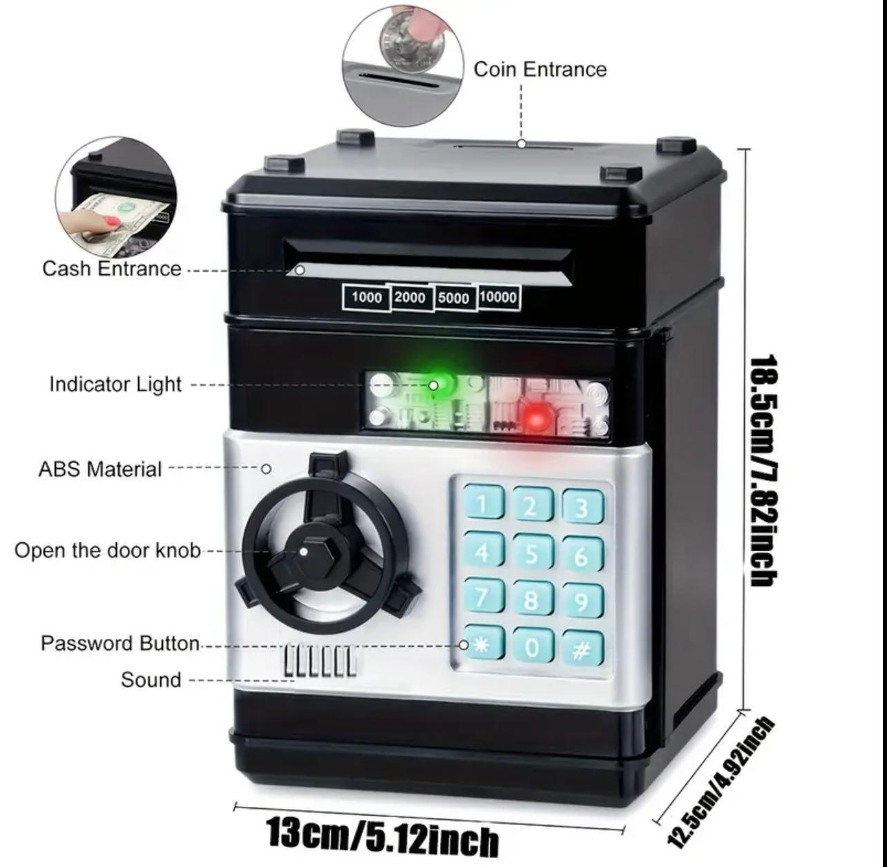 بنك Penny الإلكتروني المحمي بكلمة مرور، وصندوق النقود المعدنية من ماكينة الصراف الآلي، متوفر بألوان عشوائية،