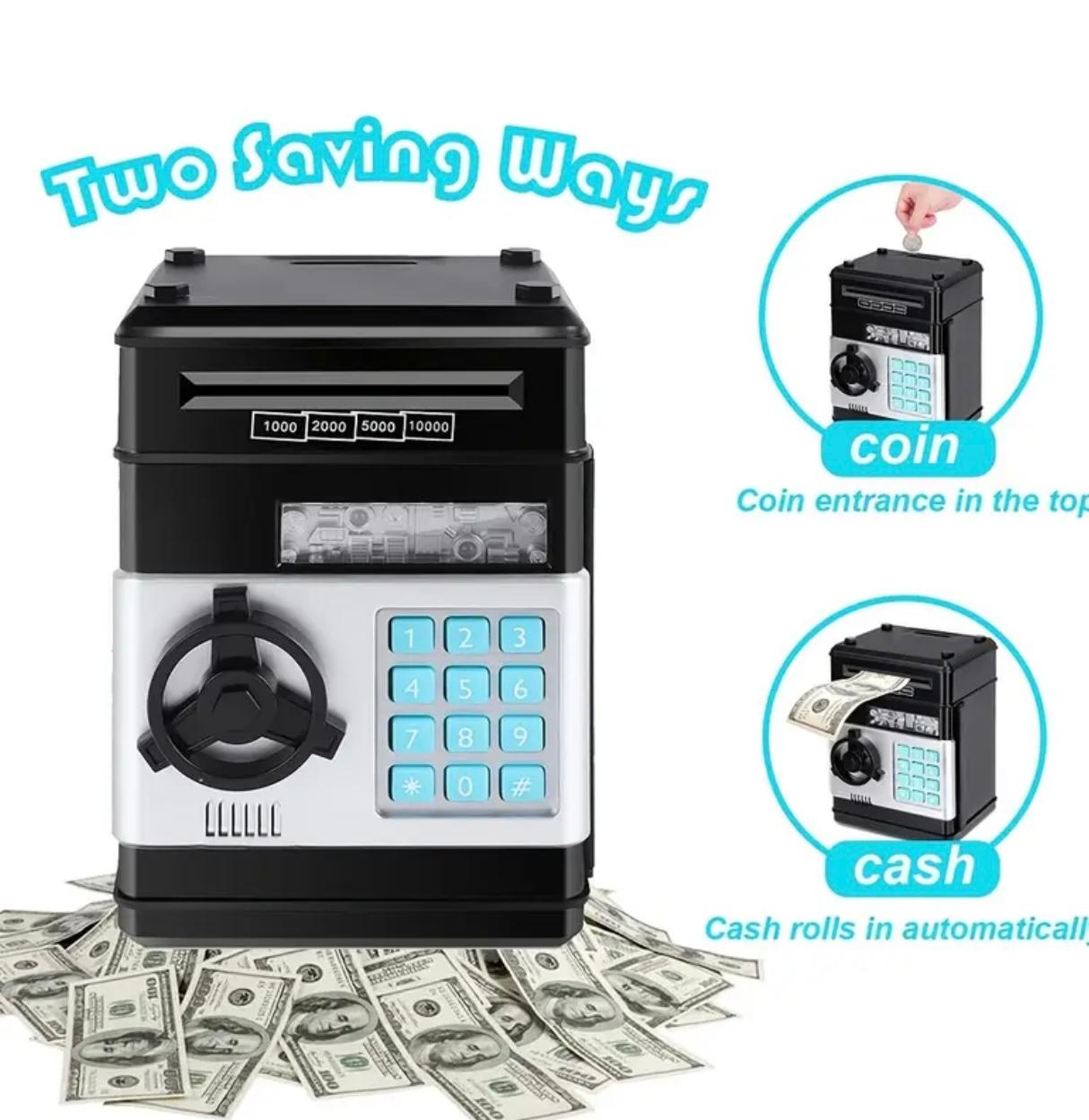 بنك Penny الإلكتروني المحمي بكلمة مرور، وصندوق النقود المعدنية من ماكينة الصراف الآلي، متوفر بألوان عشوائية،