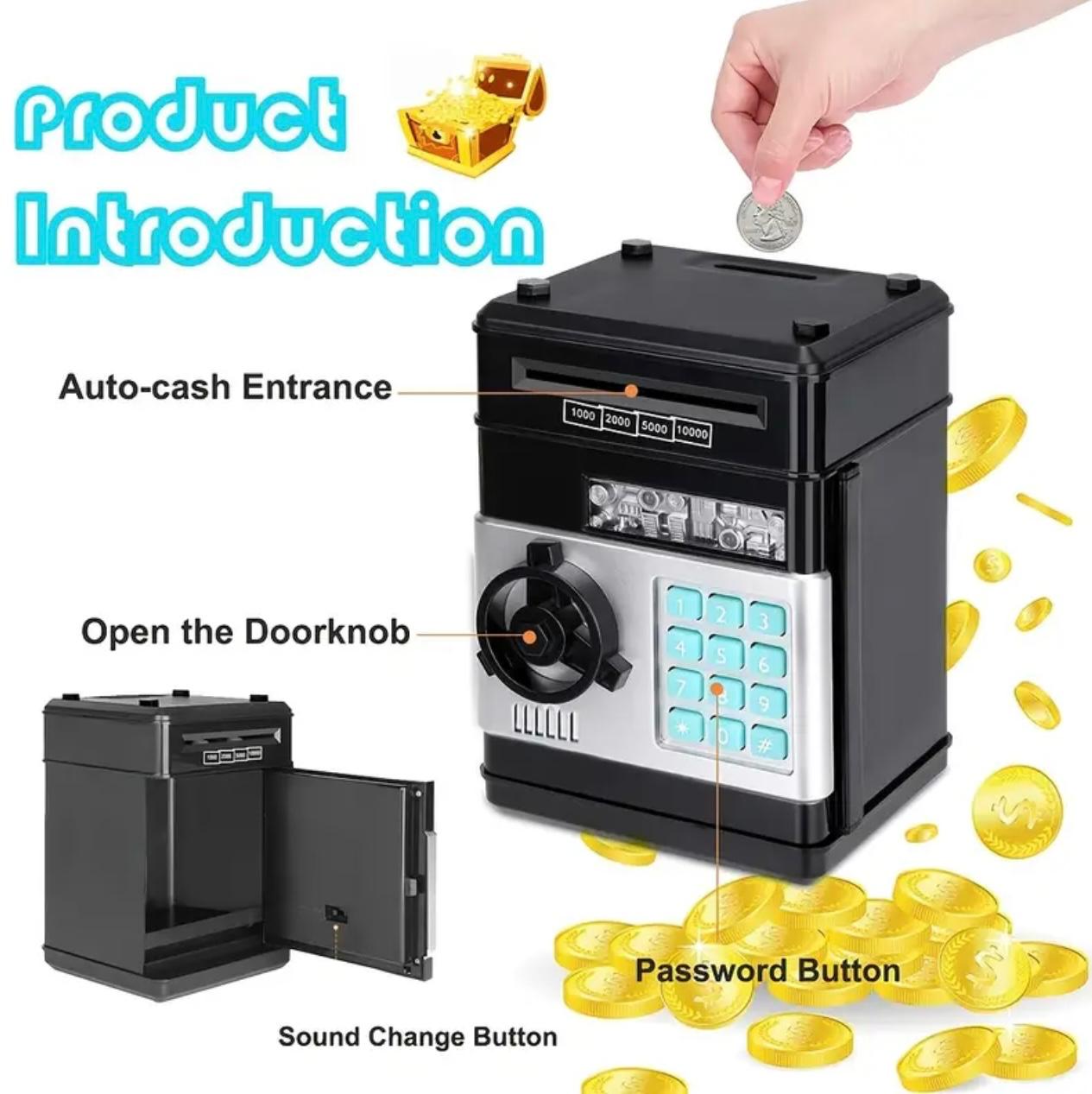 بنك Penny الإلكتروني المحمي بكلمة مرور، وصندوق النقود المعدنية من ماكينة الصراف الآلي، متوفر بألوان عشوائية،