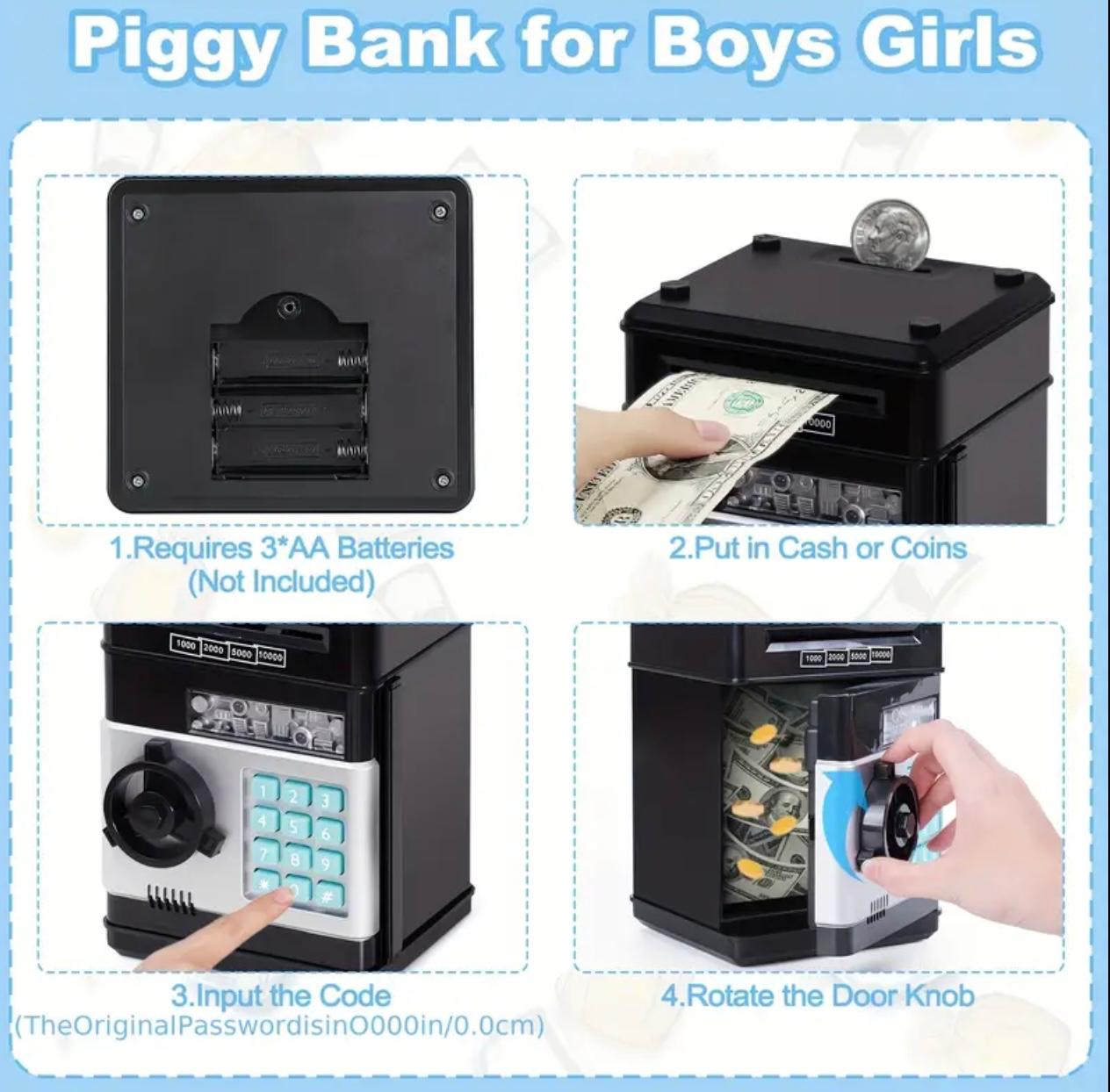 بنك Penny الإلكتروني المحمي بكلمة مرور، وصندوق النقود المعدنية من ماكينة الصراف الآلي، متوفر بألوان عشوائية،