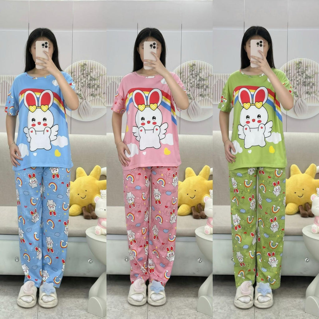 2-Piece Free Size Pajama Set – Comfortable & Breathable Homewear