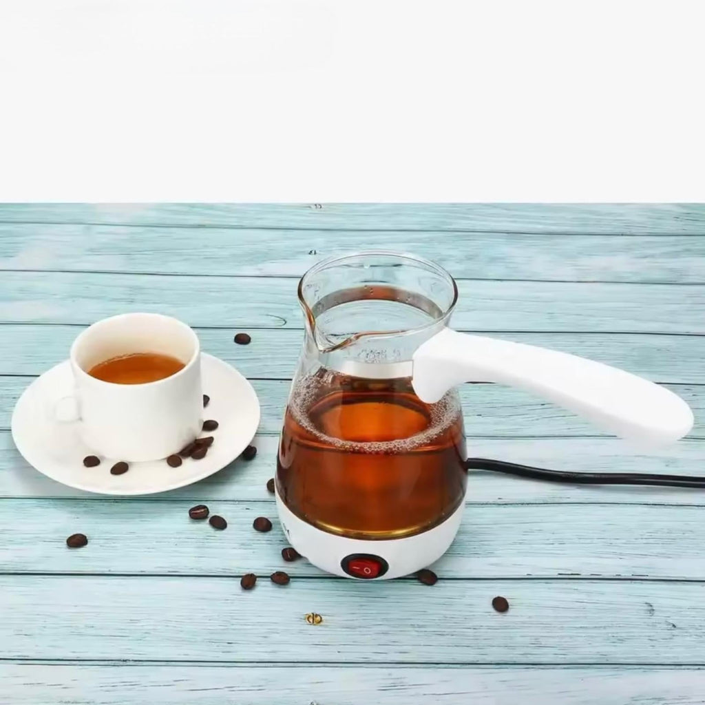 ماكينة صنع القهوة التركية الكهربائية – إبريق قهوة وشاي زجاجي سعة 800 مل