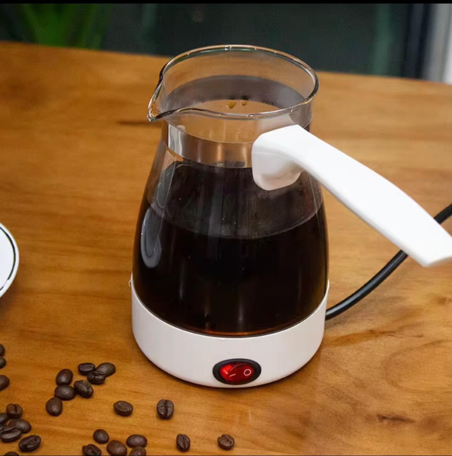 ماكينة صنع القهوة التركية الكهربائية – إبريق قهوة وشاي زجاجي سعة 800 مل