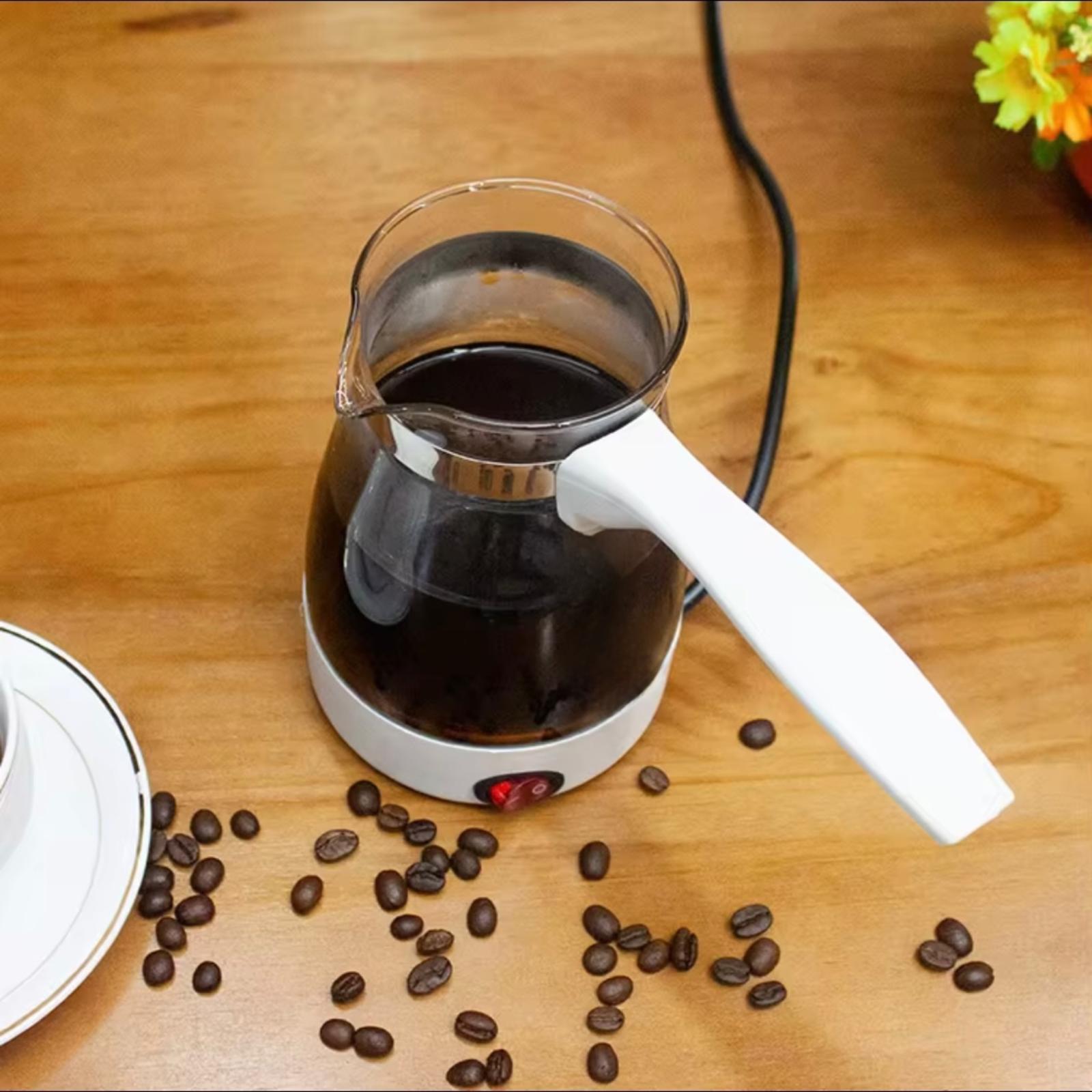 ماكينة صنع القهوة التركية الكهربائية – إبريق قهوة وشاي زجاجي سعة 800 مل