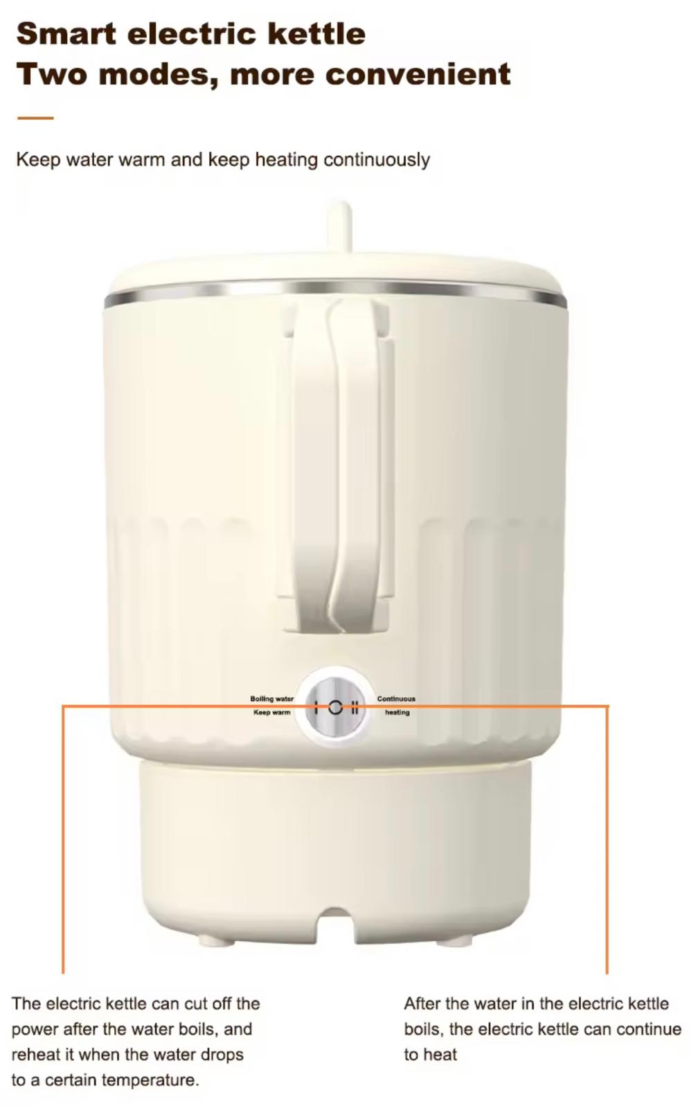 Small Stainless Steel Portable Electric Kettle Cordless Mini Travel & Outdoor Folding Water Kettle for Home & Kitchen Use