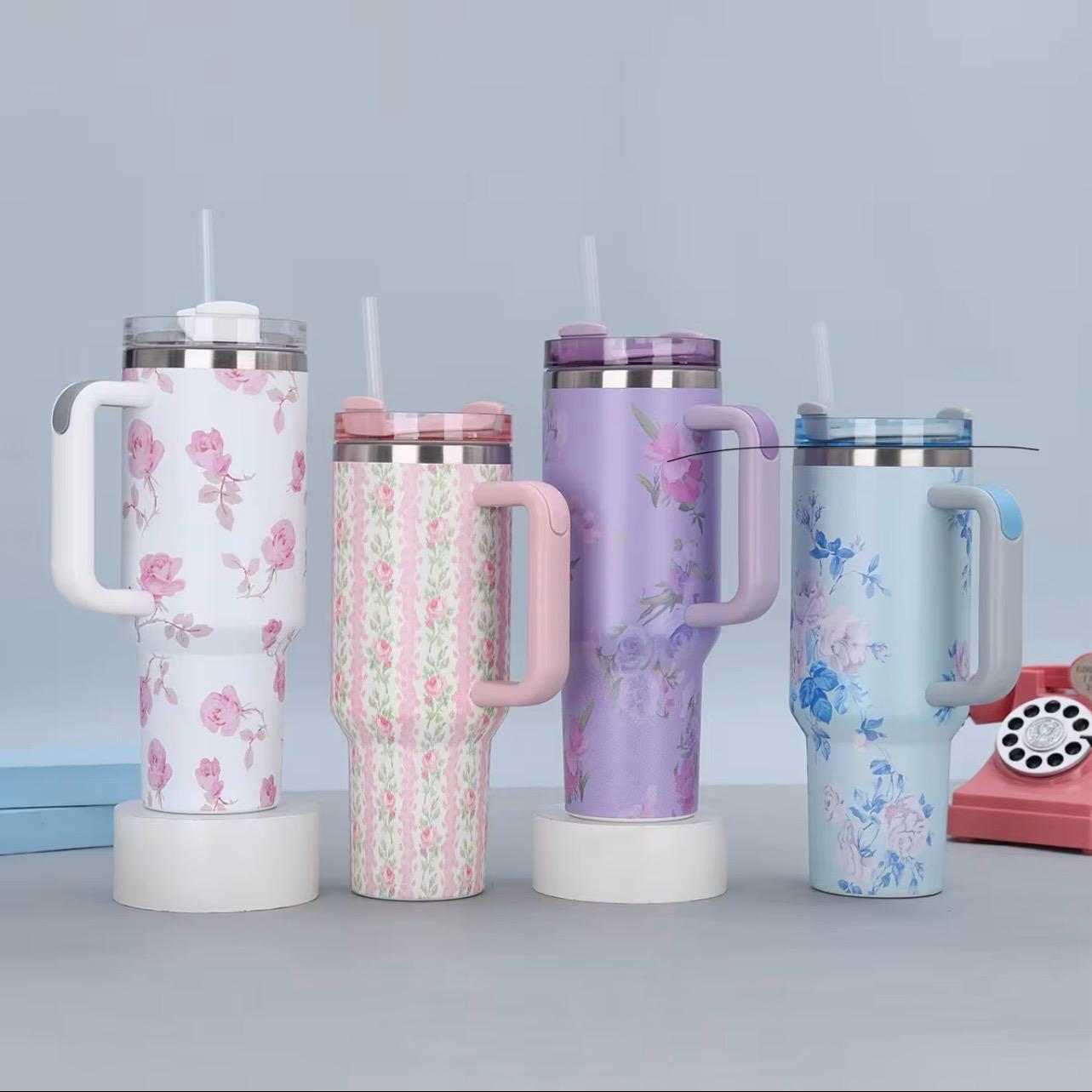 40oz Stainless Steel Insulated Tumbler with Lid & Handle – Double Wall Vacuum Travel Mug