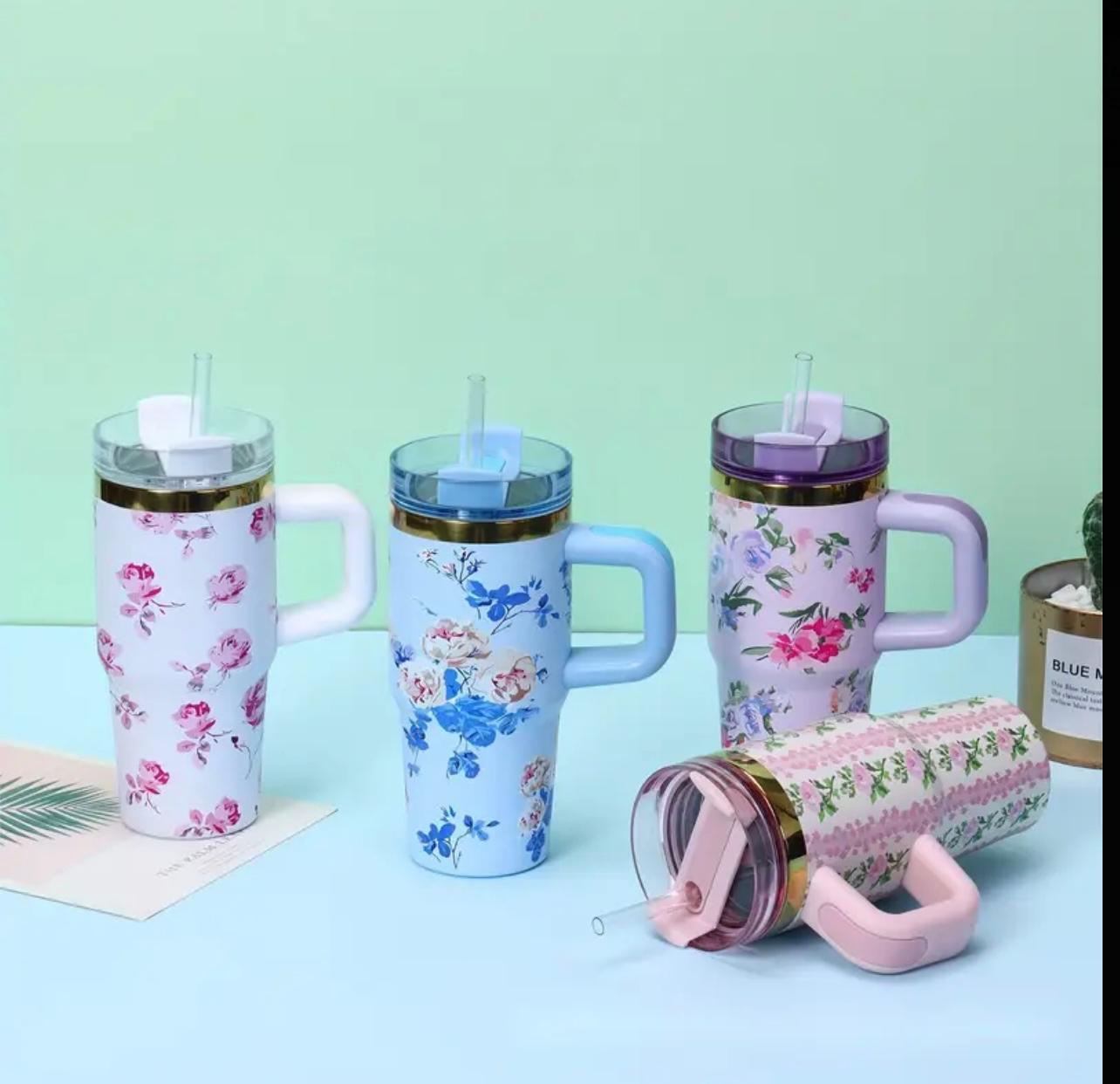 40oz Stainless Steel Insulated Tumbler with Lid & Handle – Double Wall Vacuum Travel Mug