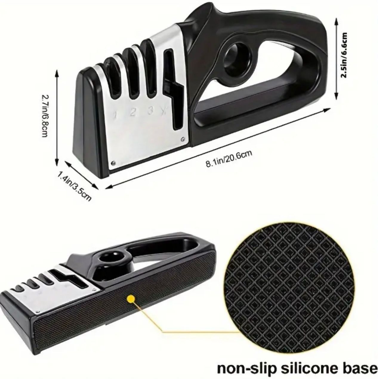 4-in-1 Multifunctional Handheld Knife Sharpener – Stainless Steel Blade Kitchen Tool