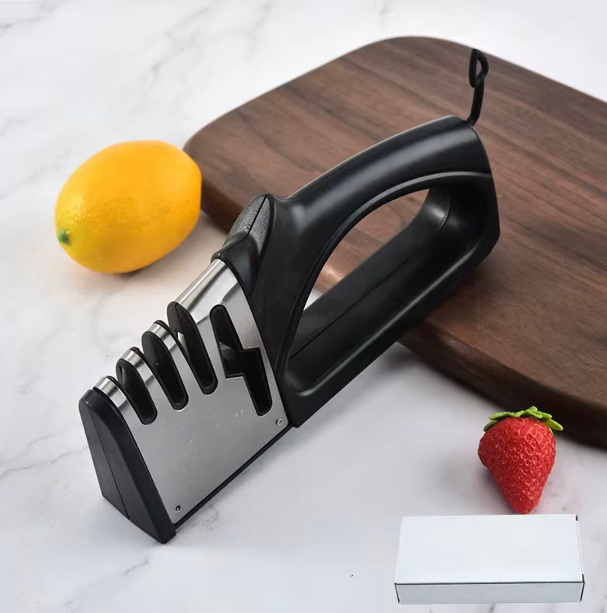 4-in-1 Multifunctional Handheld Knife Sharpener – Stainless Steel Blade Kitchen Tool