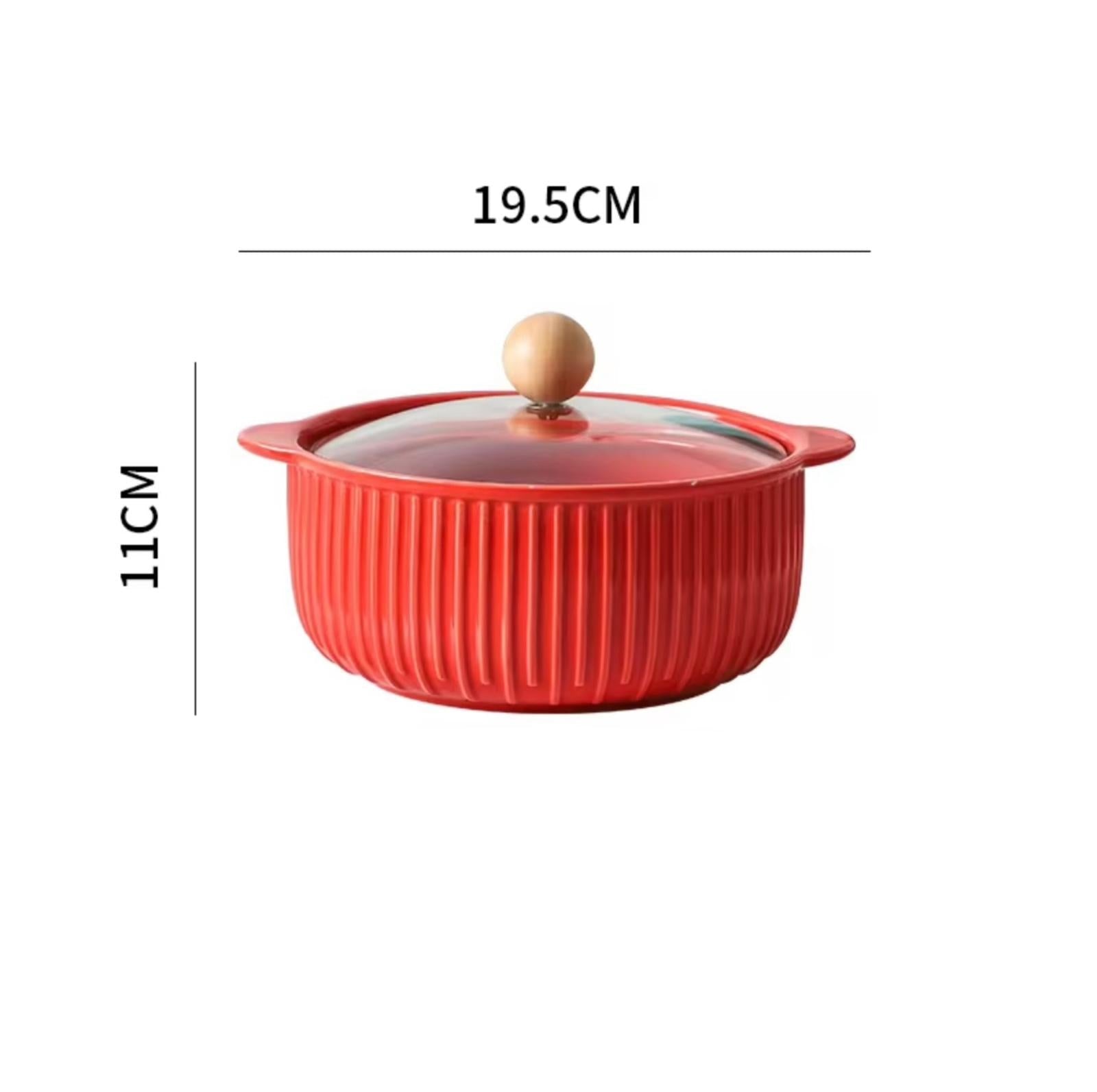 Ceramics Bowl with Lid Cookware Set for Kitchen Ware Cooking Pot with Soup Pot Set..