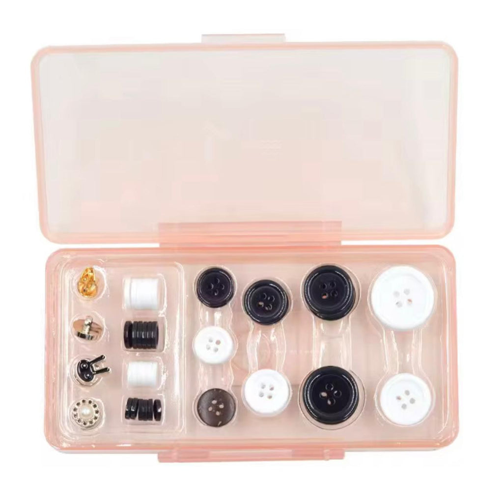 مجموعة الخياطة المحمولة للسفر والمنزل متعددة الوظائف، ملحقات صندوق الخياطة، مجموعة أزرار الخياطة، 61 قطعة