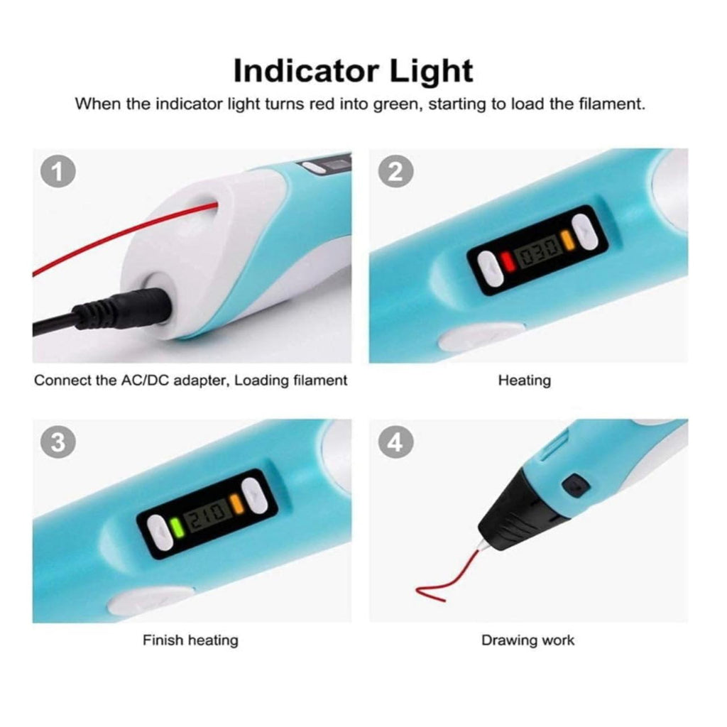 3D Creative Art Printing Pen Set, LCD Display, Suitable for Birthday Gifts, Holiday Parties DIY Graffiti Painting 3D Pen Kit
