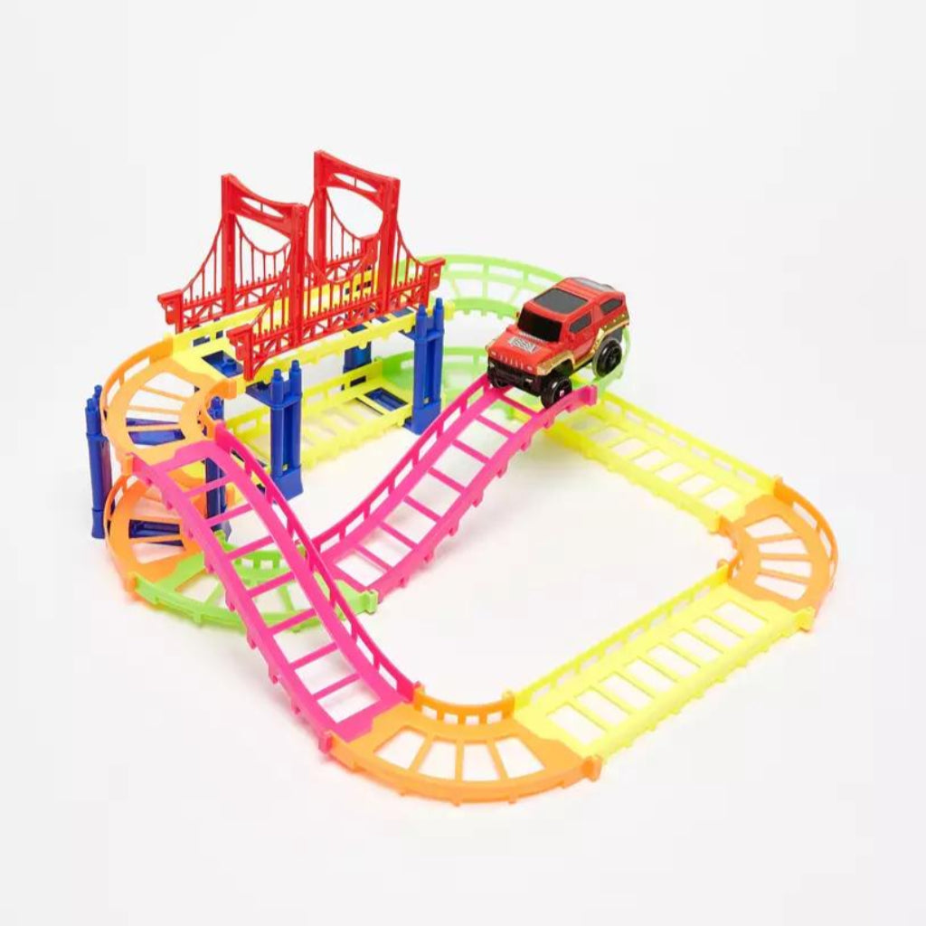 27 pcs Set Electric Powered City Track Rail Car Block Building Educational Toy