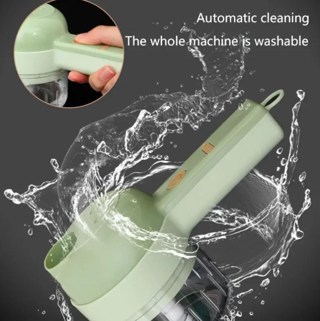 مفرمة طعام كهربائية 4 في 1، أداة مطبخ محمولة لاسلكية للفواكه والخضروات واللحوم