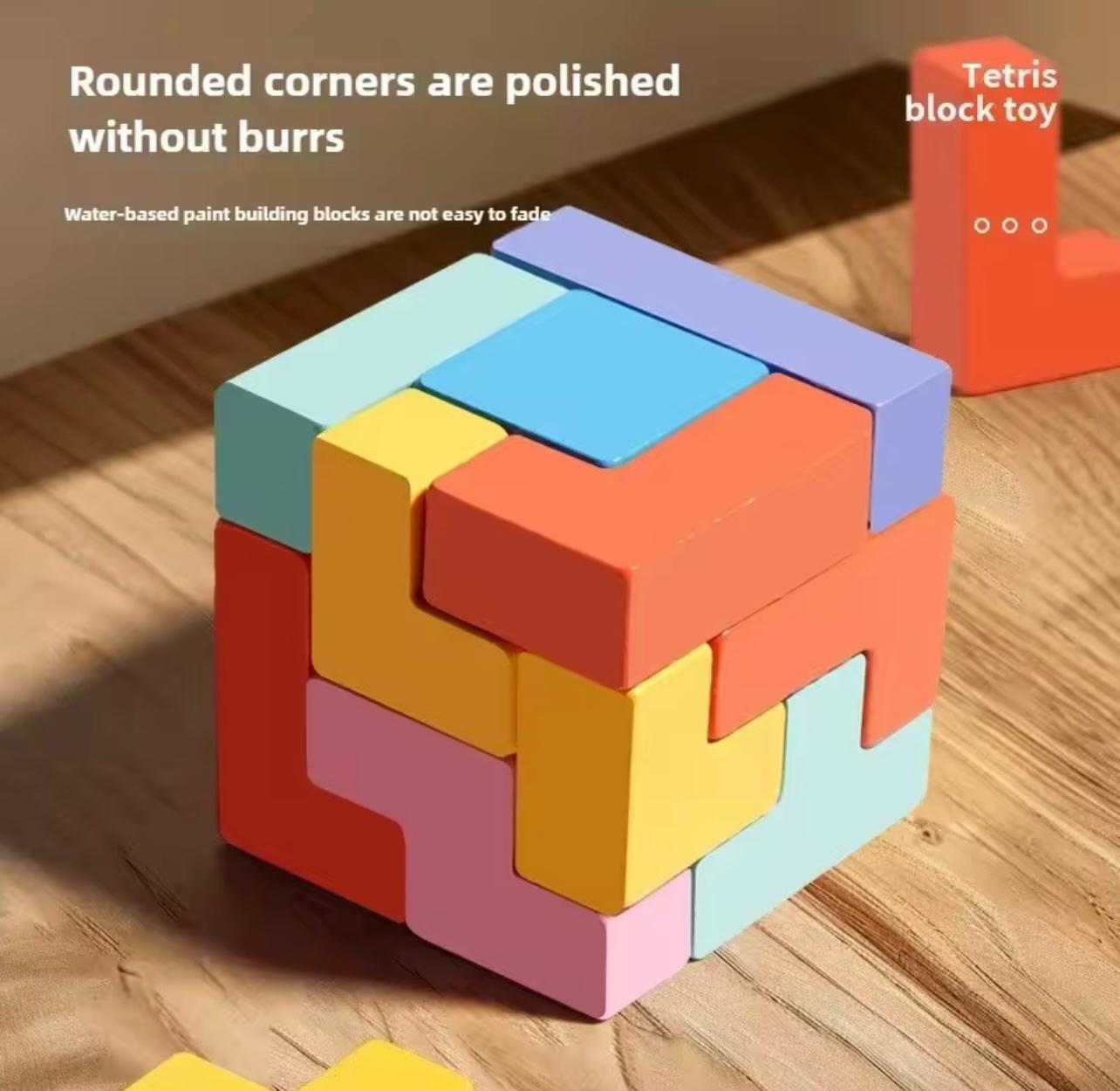 3D Wooden Puzzle Blocks – Educational Brain Teaser Toy