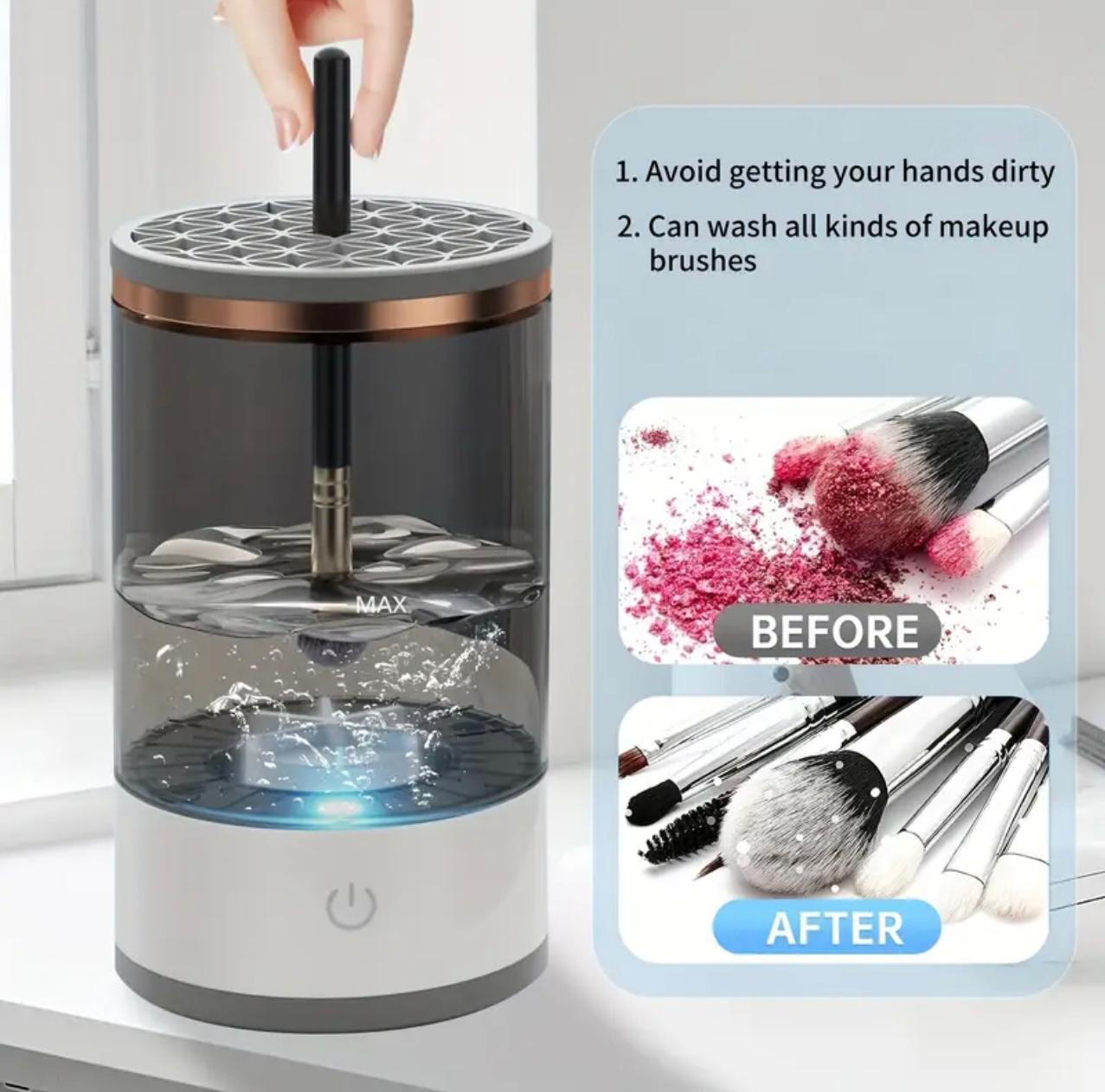 USB Makeup Brush Cleaner & Dryer – Electric Brush Washer, Battery-Free, Suitable for All Brush Types