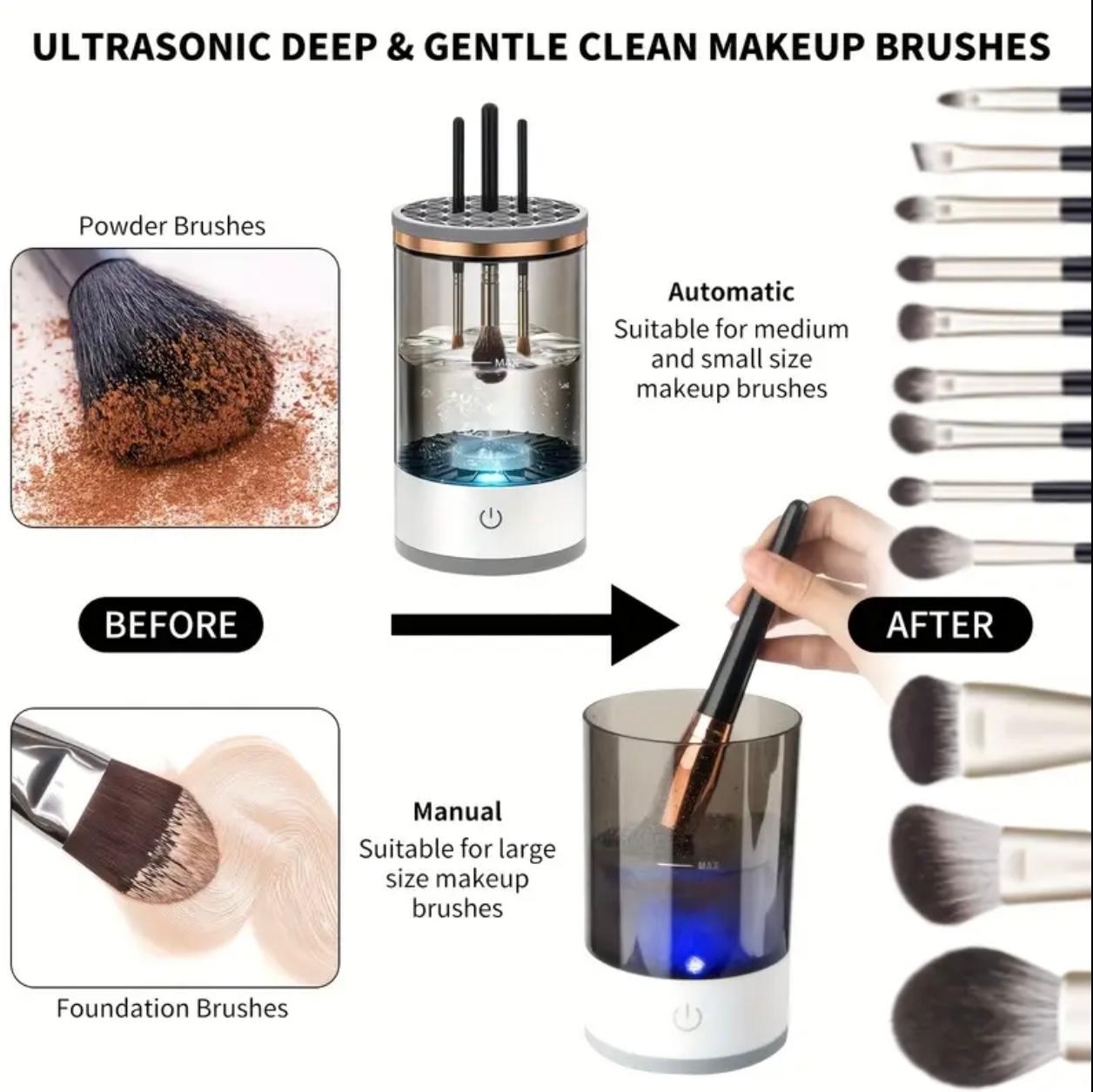 USB Makeup Brush Cleaner & Dryer – Electric Brush Washer, Battery-Free, Suitable for All Brush Types