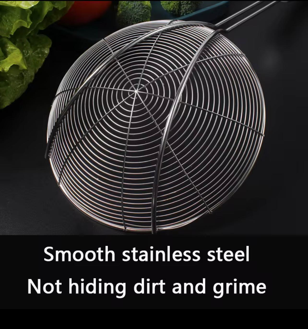 مغرفة مصفاة عنكبوت من الفولاذ المقاوم للصدأ - أداة طبخ متينة للمطبخ