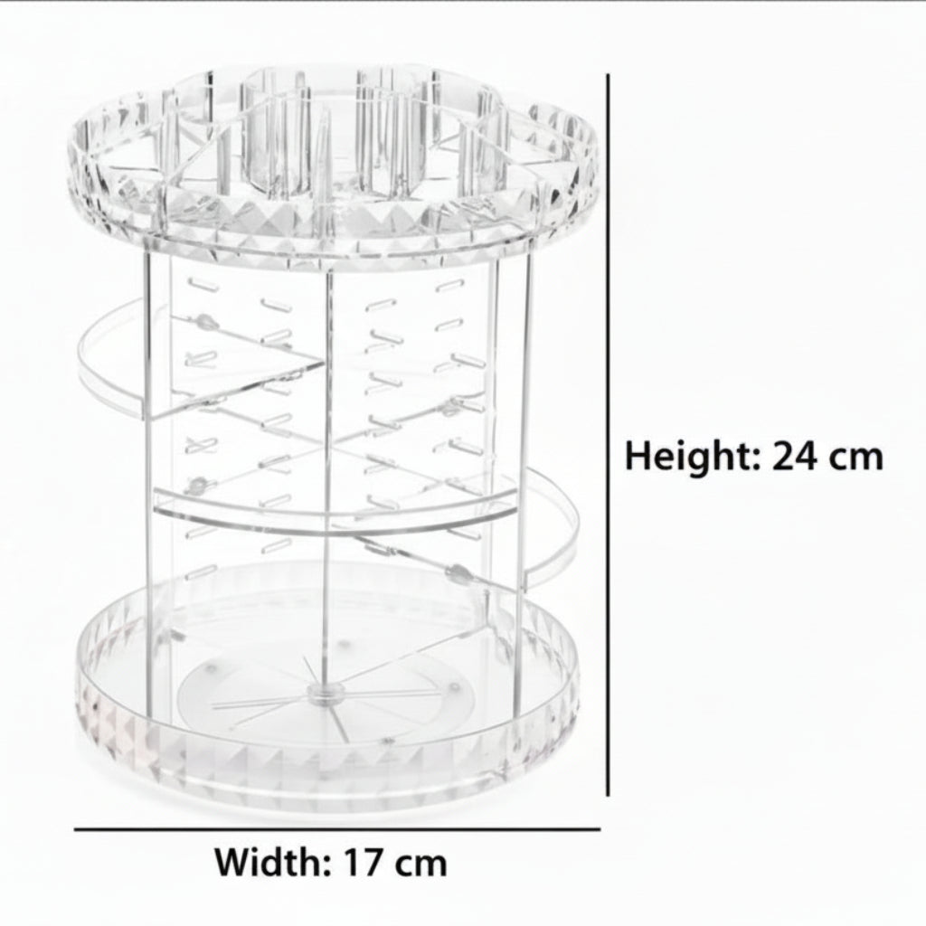 Rotating Jewelry Holder Makeup Small Organizer Display Makeup Perfume Desktop Storage Box Storage