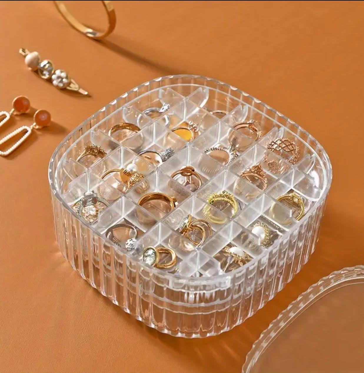 Portable Jewelry Box – Multi-Layer Storage for Earrings, Rings, Necklaces & Bracelets