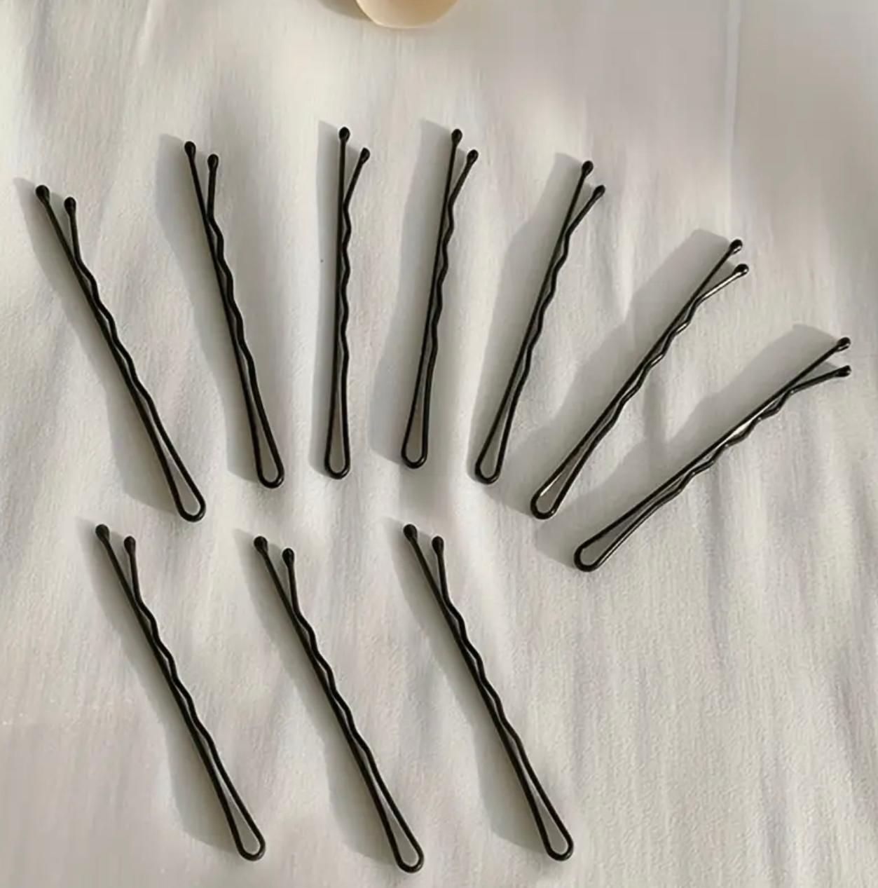 150pcs Black Metal Hair Clips – Minimalist Rectangular Hairpins with Secure Hold