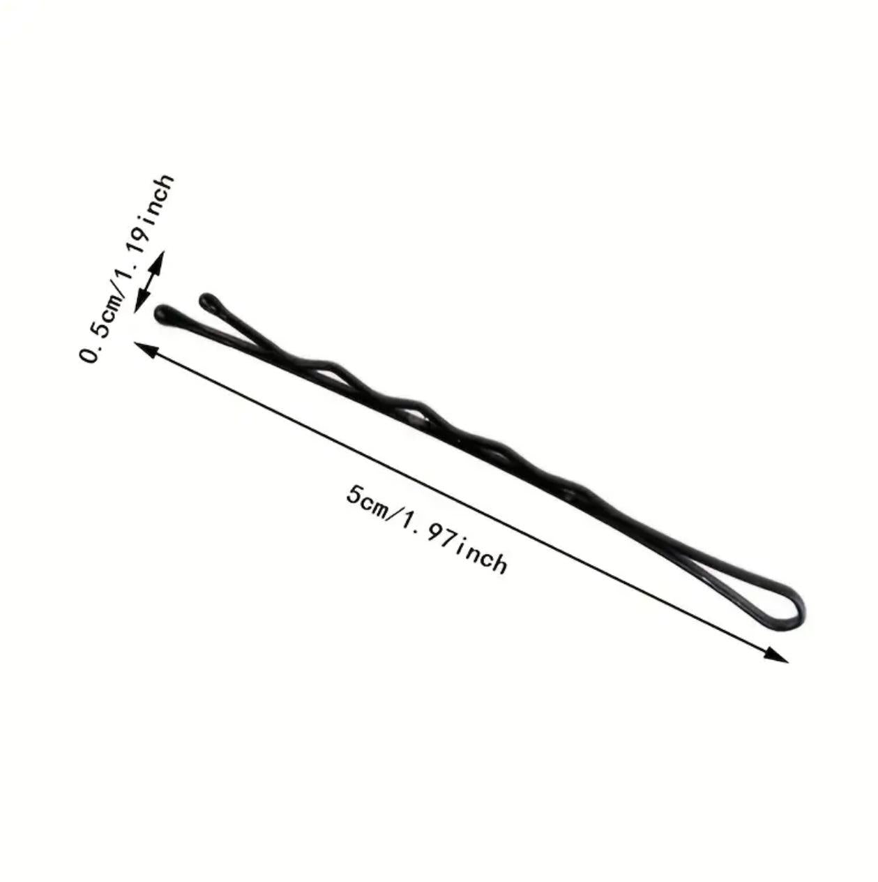 150pcs Black Metal Hair Clips – Minimalist Rectangular Hairpins with Secure Hold