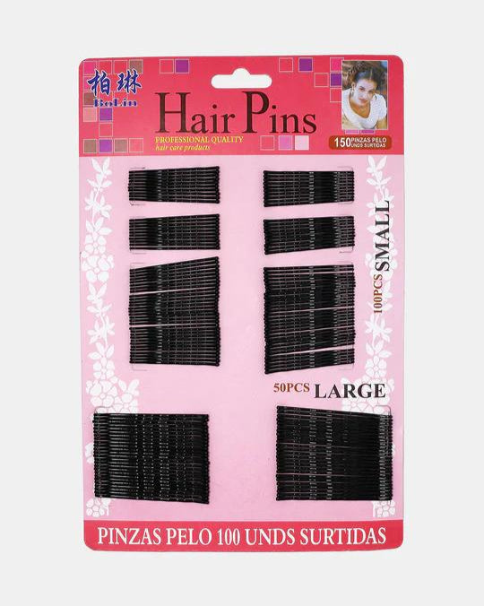 150pcs Black Metal Hair Clips – Minimalist Rectangular Hairpins with Secure Hold