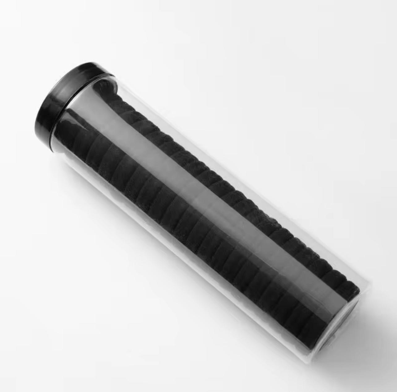 30pcs Black Elastic Hair Loops – Trendy Ponytail Holders for Women & Girls