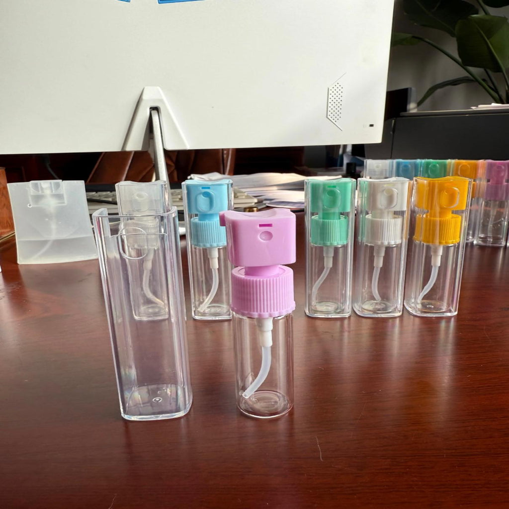 مجموعة زجاجات رذاذ صغيرة مكونة من قطعتين - بخاخ عطر للسفر قابل لإعادة الملء