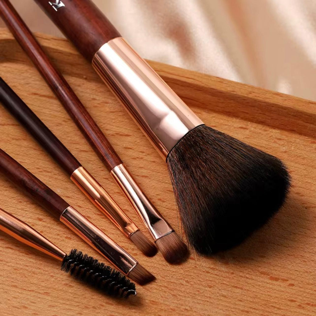5-Piece Professional Makeup Brush Set – Nylon Bristle Brushes with Resin Handles