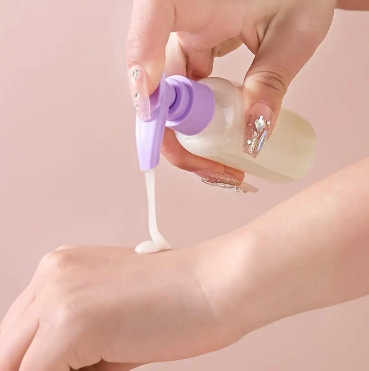 5pcs Travel Bottle Set – Transparent Spray & Press Bottles for Cosmetics