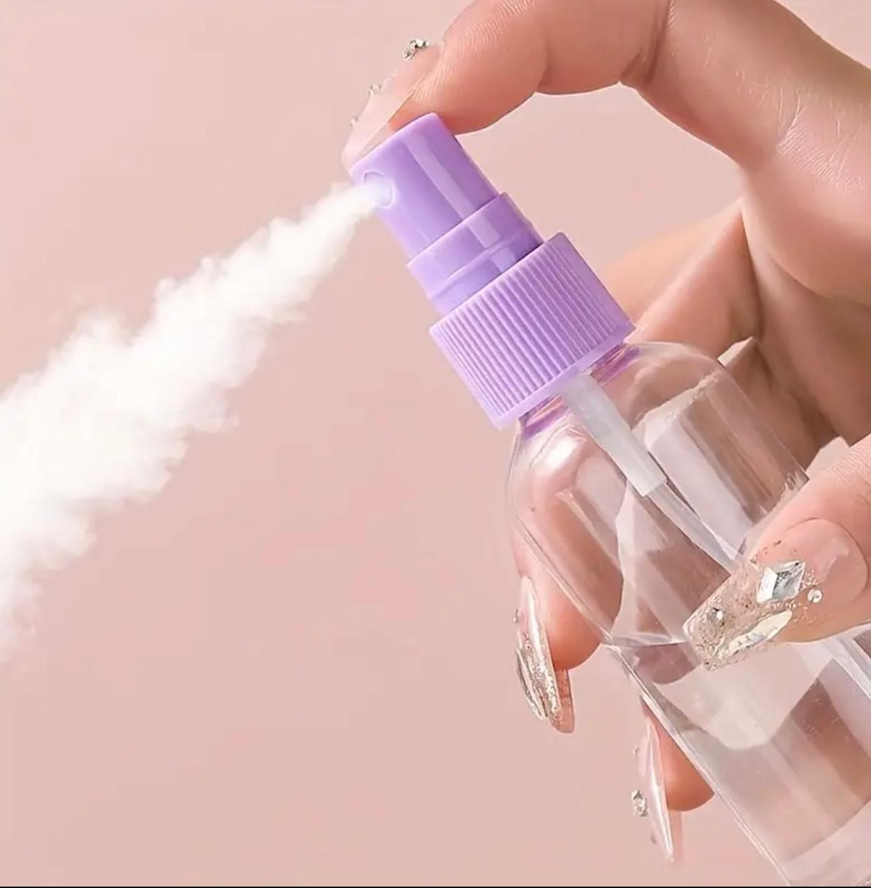 5pcs Travel Bottle Set – Transparent Spray & Press Bottles for Cosmetics