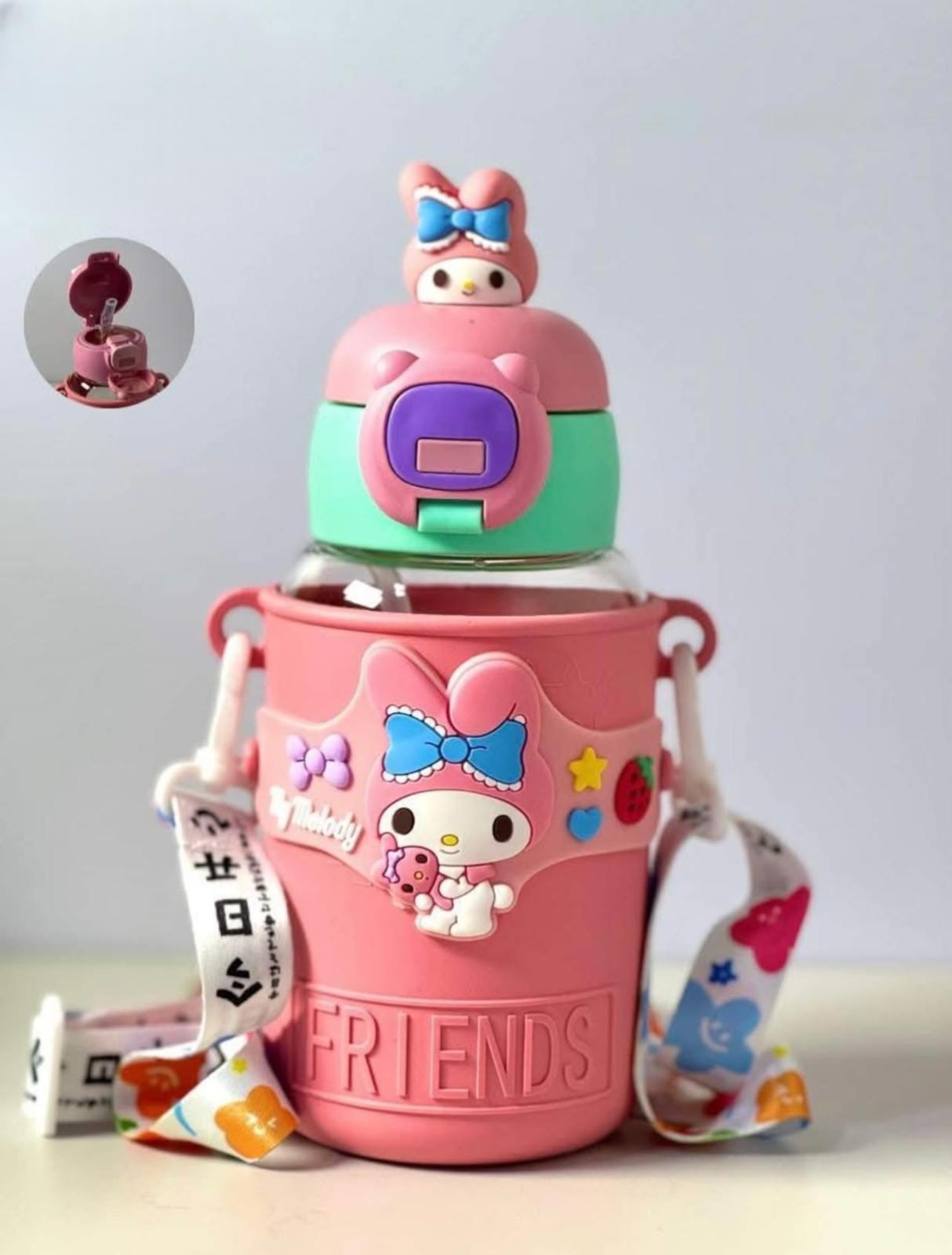 طلاب المدارس والأطفال لطيف الكرتون الطفل البلاستيك شرب أكواب حزام المحمولة الأطفال زجاجة ماء