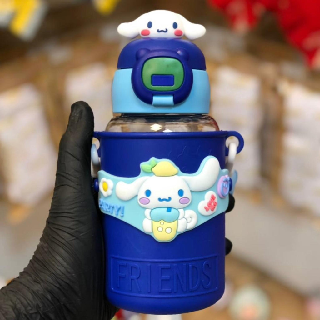 Students School Kids Cute Cartoon Baby Plastic Drink Cups Portable Strap Children Water Bottle
