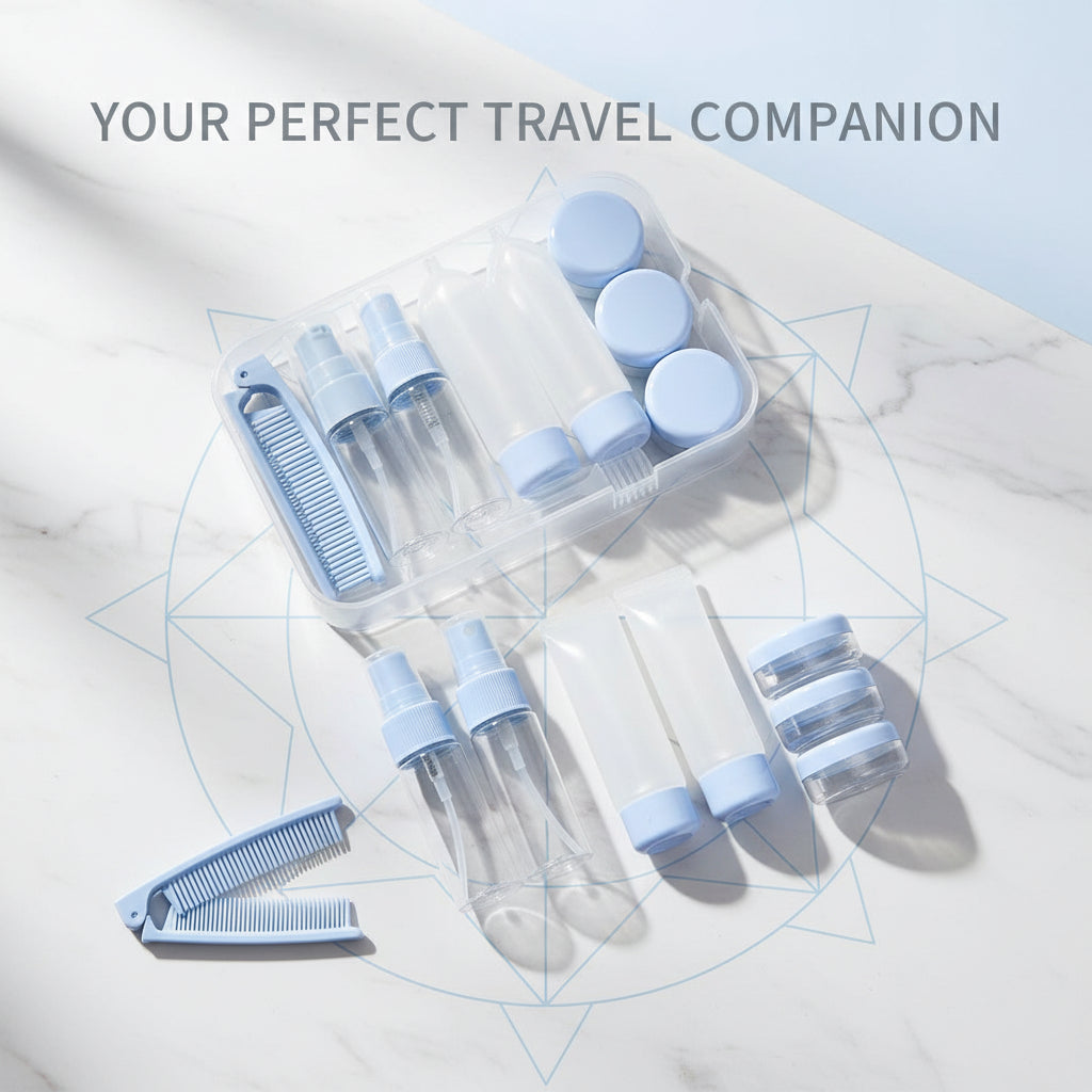10-Piece Travel Bottles Set – Leak-Proof Silicone Squeezable Containers