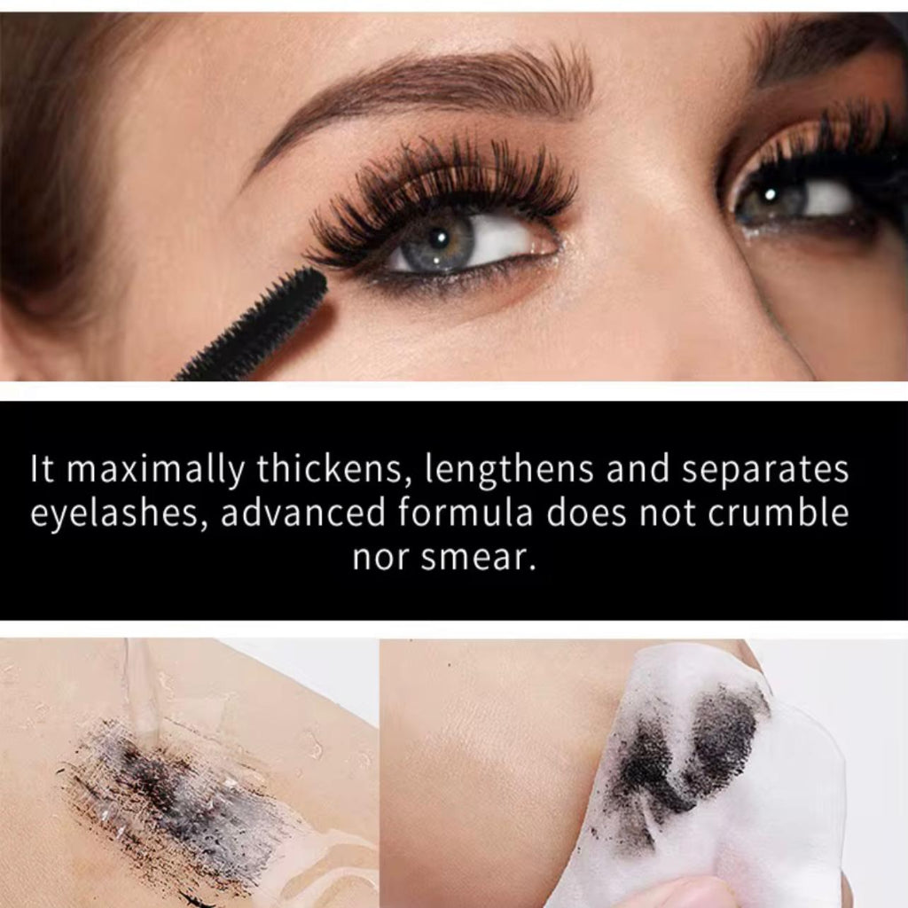 Private Label Long-Lasting Black Mascara – Metal Silver Plating Package with 360° Self-Angled Threaded Brush