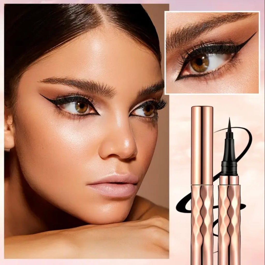 Smooth Black Liquid Eyeliner Pen - Waterproof, Long-Lasting & Quick-Dry for Natural Eye Makeup