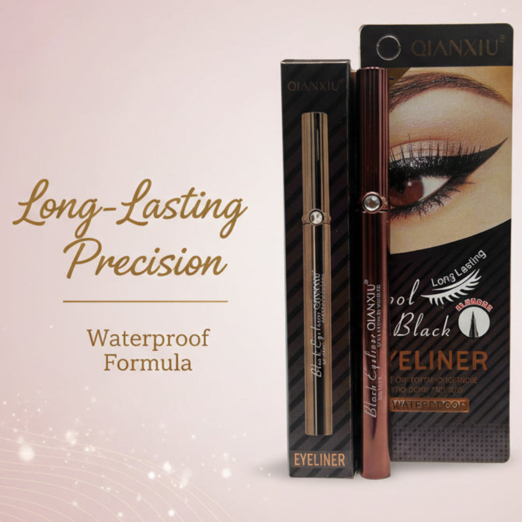 Smooth Black Liquid Eyeliner Pen - Waterproof, Long-Lasting & Quick-Dry for Natural Eye Makeup