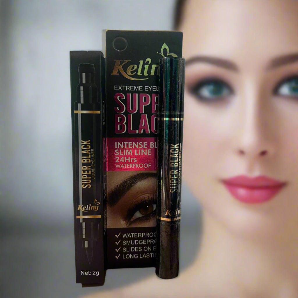 Waterproof Smudge-Proof Eyeliner Stamp Liquid Pen – Long Lasting Black Eyeliner for Perfect