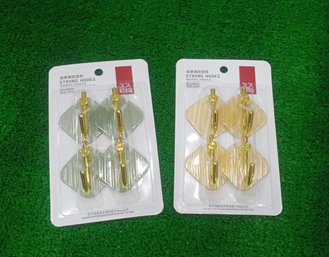 4 قطع خطافات مثبتة على الحائط - ذاتية اللصق بدون ثقب، متينة وأنيقة