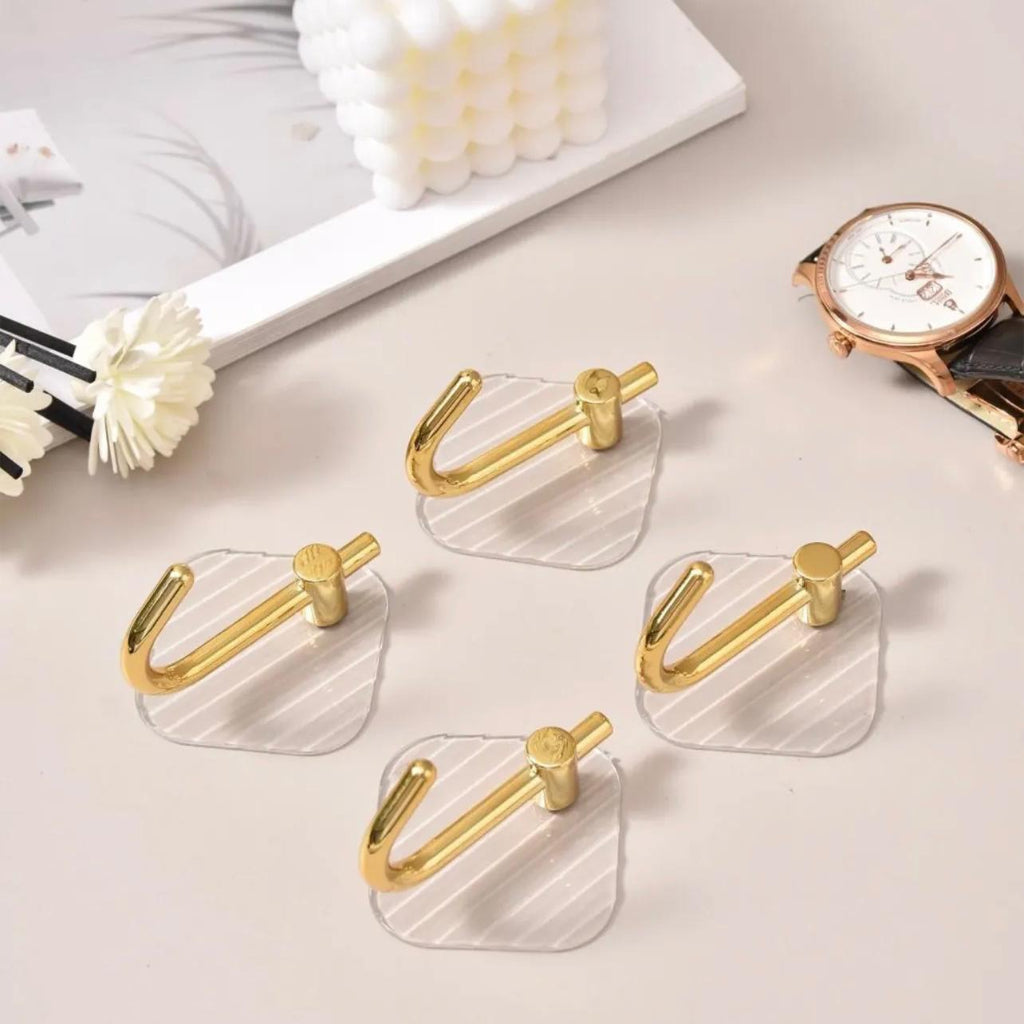 4pcs Wall-Mounted Hooks – No-Drill Self-Adhesive, Durable & Stylish