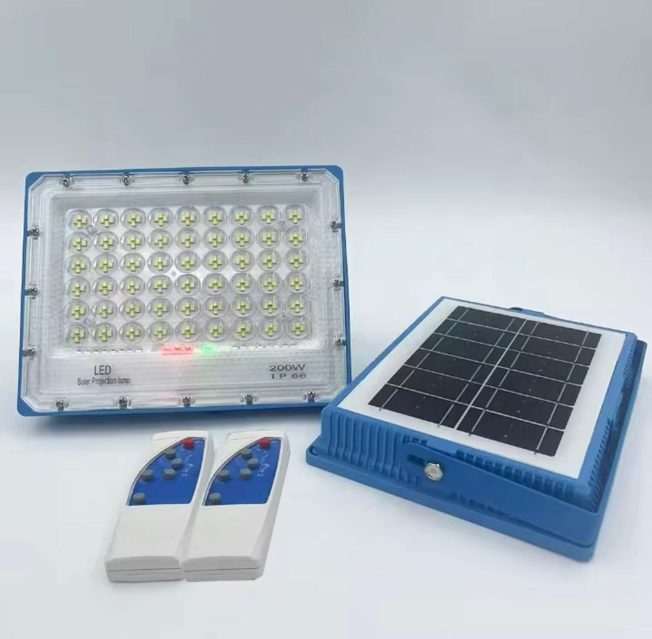 مصباح LED بالطاقة الشمسية بقدرة 100 وات - مصباح طوارئ خارجي محمول قابل لإعادة الشحن عبر USB للحديقة والتخييم