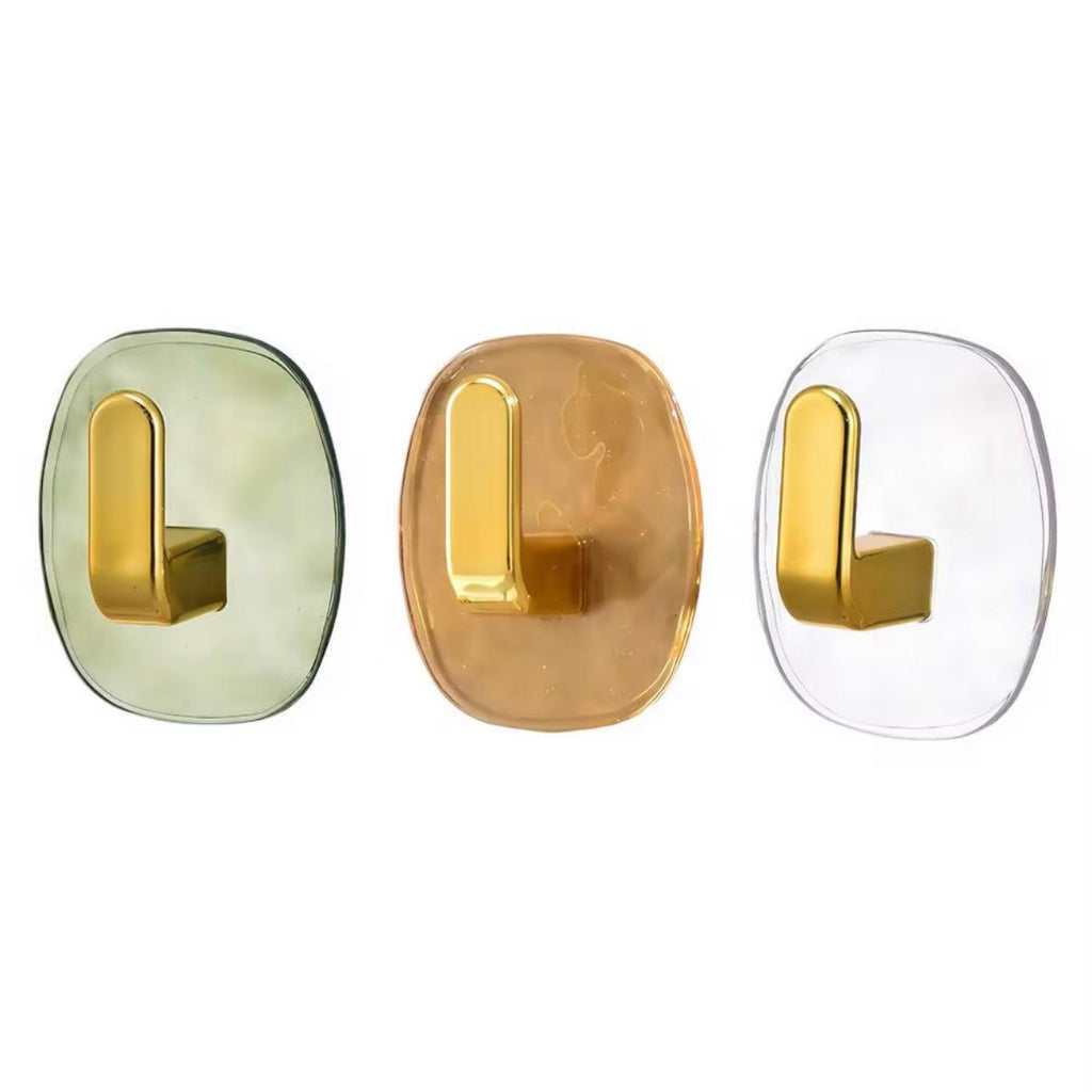 4pcs Set Easy-Install Adhesive Hooks - No Drill, Strong Hold for Bags & Clothes, Stylish Plastic Wall Hooks, Combination Set, Kitchen, Utility Hooks